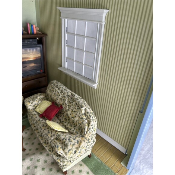 Laura Ashley Jazwares Room by Room Dollhouse Living Room Spare Curtains 10" Cube - Picture 9 of 16